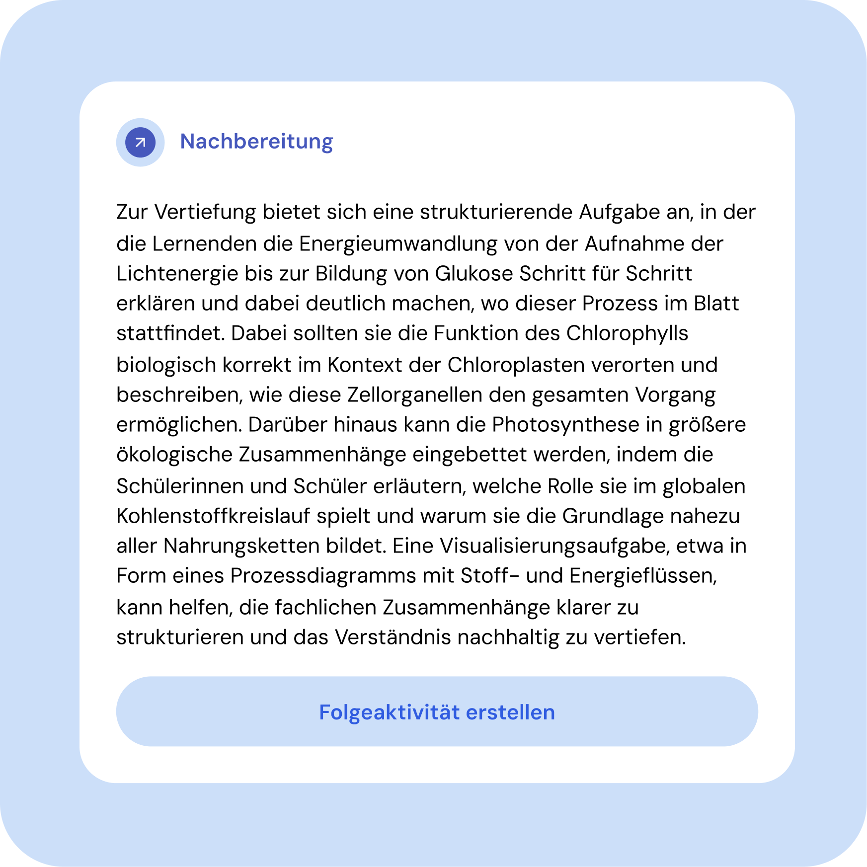 AI-generated follow-up activities for students in Sokra.