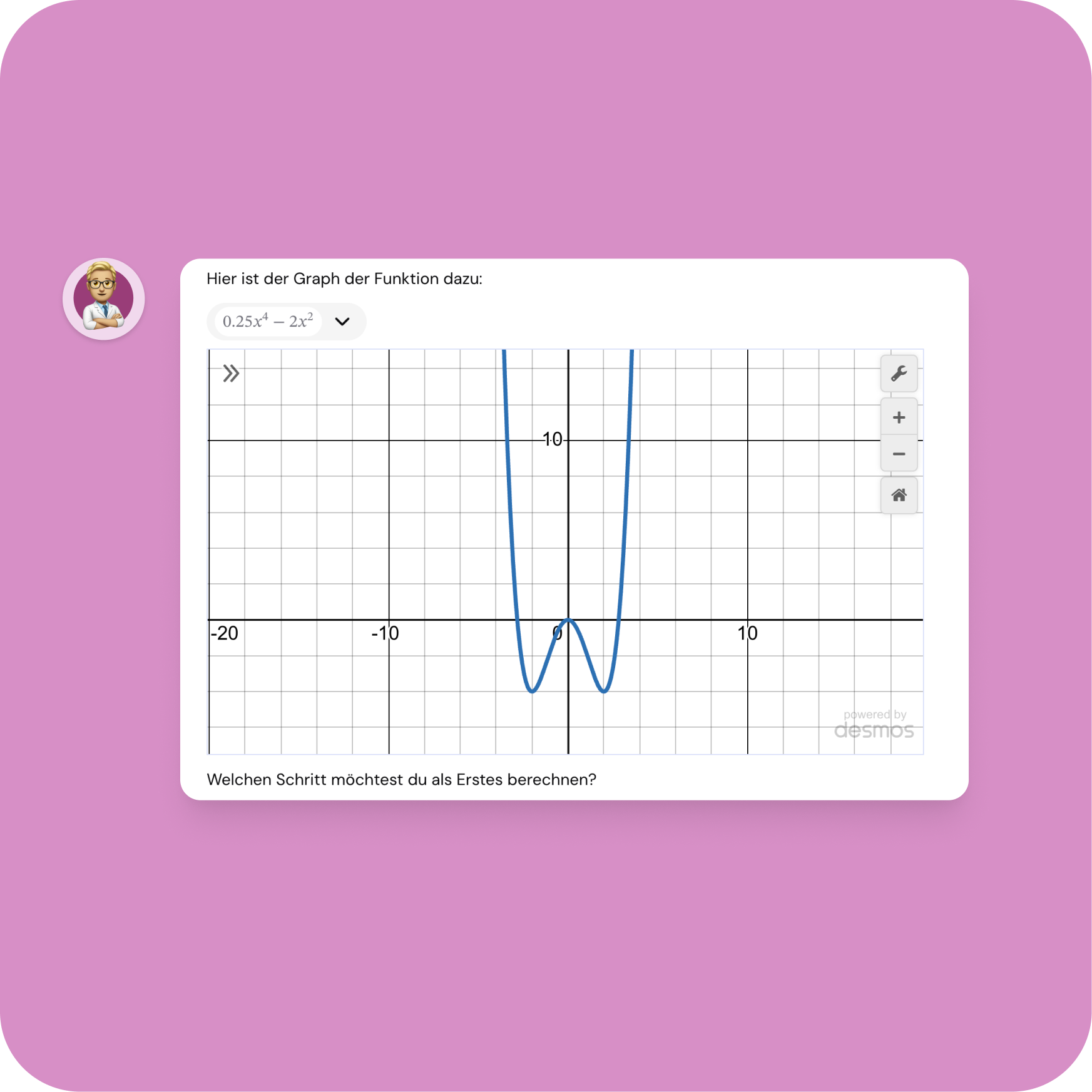 Graph-based mathematical support view in Sokra.